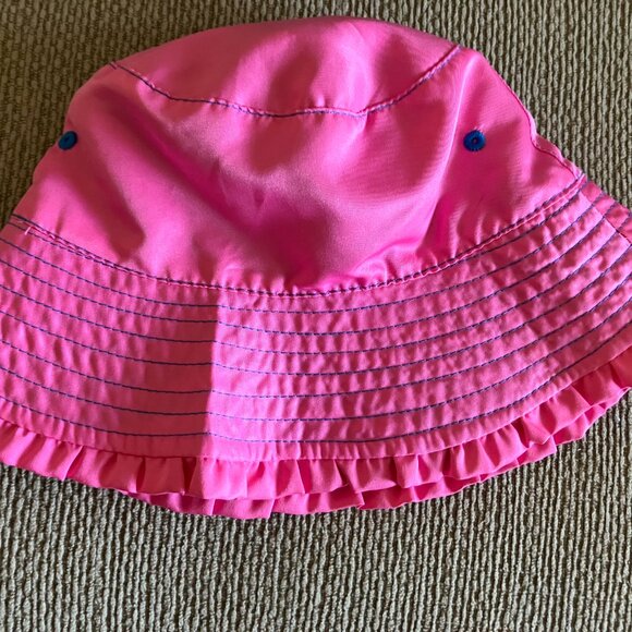 Sun Protection UVSKINZ 4T Girls Pool Hat Beach Bucket Cap Pink Blue Reversible - Picture 4 of 6